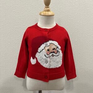 Pink Chicken Baby Oliver Santa Sweater in Red - 12/18m